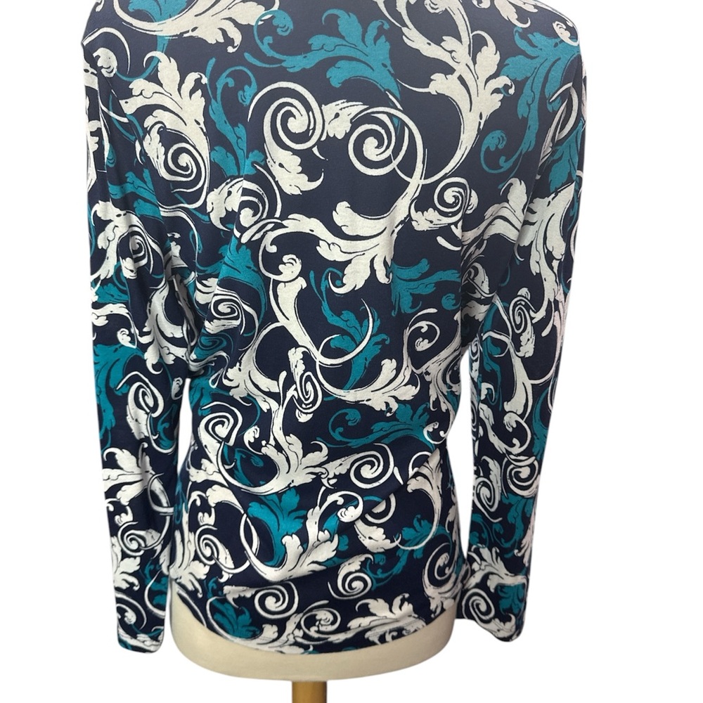 Chico’s Touch of Cool™ Swirl Layering Tee size 2 NWT Opulent Teal - Picture 3 of 5